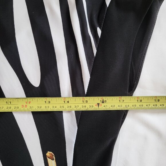 Joseph Ribkoff - Size 12 - Animal and Tropical Print - Faux Wrap Dress - Picture 8 of 11